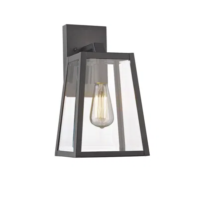 Chloelighting Leodegrance Transitional 1 Light Black Outdoor Wall Sconce 14" Height