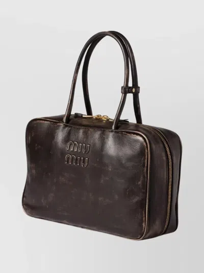Miu Miu Beau Vintage-effect Nappa Leather Bags