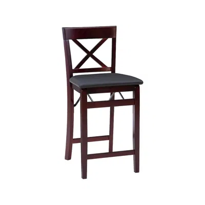 Linon Triena 24 In X Back Folding Counter Stool In Multi