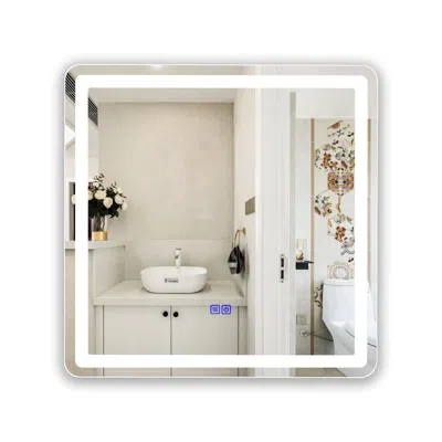 Chloelighting Luminosity Back Lit Square Touchscreen Led Mirror 3 Color Temperatures 3000k-6000k 24" Wide