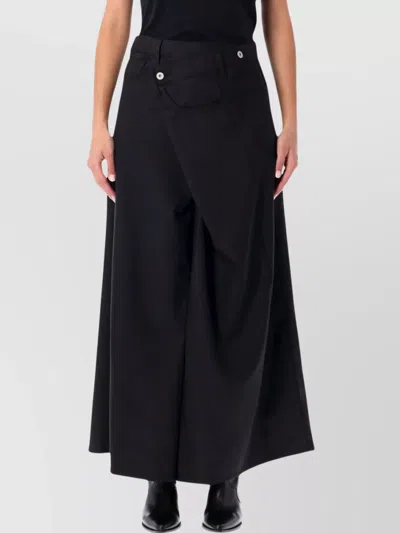 Junya Watanabe Wrap Front Skirt In Wool In Black