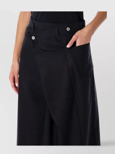 Junya Watanabe Wrap Front Skirt In Wool In Black
