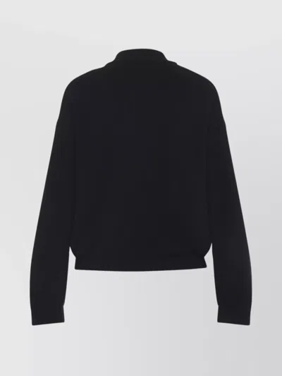 Fabiana Filippi Ribbed Virgin Wool Jacket With Signature Metal Accents In Black