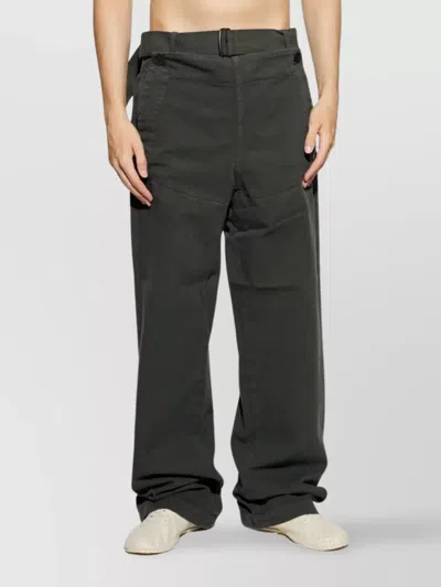 Dries Van Noten Mens Dark Grey Pennine Wide-leg Cotton Trousers In Black