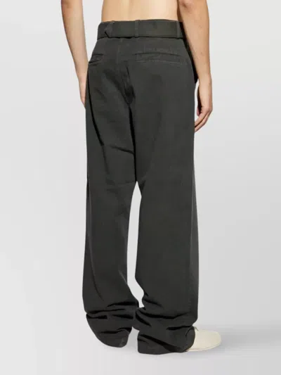 Dries Van Noten Mens Dark Grey Pennine Wide-leg Cotton Trousers In Black