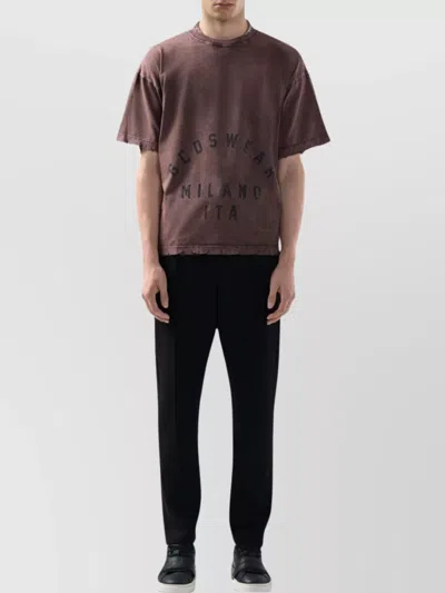 Gcds Faded Effect T-shirt In Burgundy