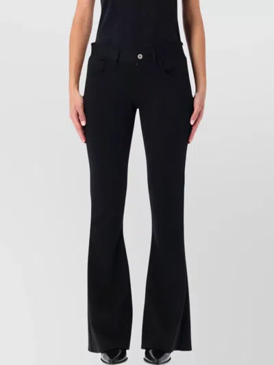 Junya Watanabe Flared Low Rise Trousers In Black
