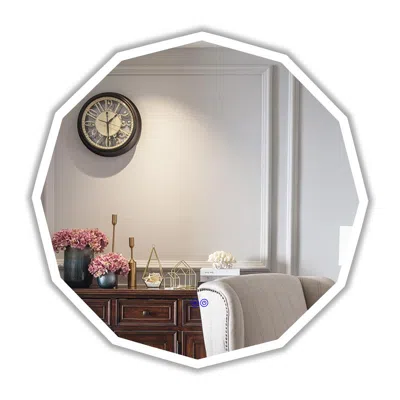 Chloelighting Luminosity Back Lit Dodecagon Touchscreen Led Mirror 3 Color Temperatures 3000k-6000k 32" Wide