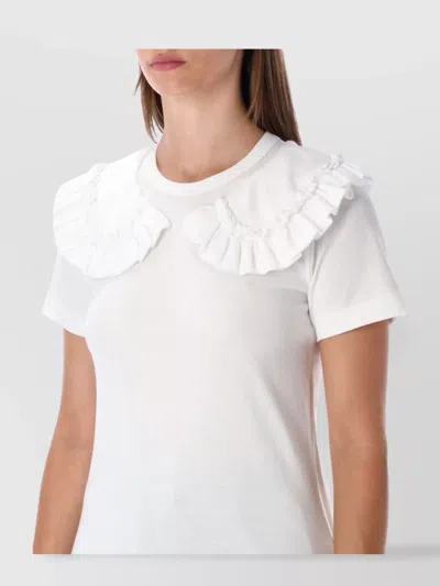 Comme Des Garçons Max Mara Sportmax Black Wool Blend Dress In White