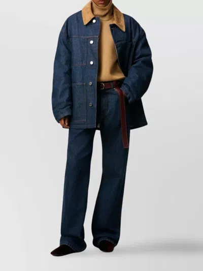 Ami Alexandre Mattiussi Ami Paris Denim Padded Jacket In Blue