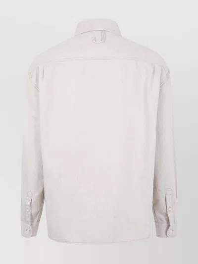 Jacquemus Simon Denim Shirt Long Sleeves In Neutral