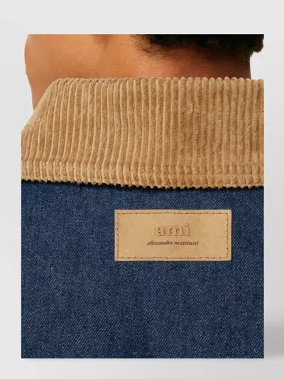 Ami Alexandre Mattiussi Ami Paris Denim Padded Jacket In Blue