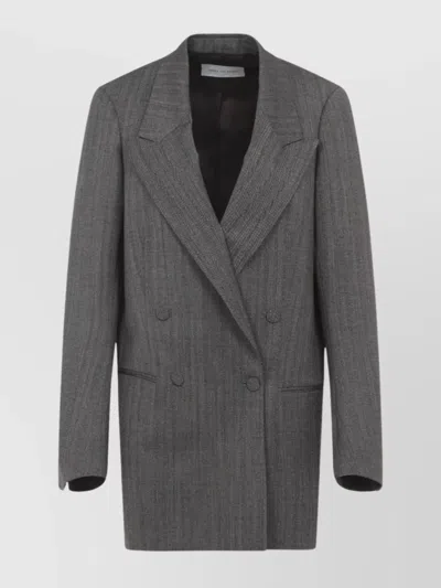 Dries Van Noten Grey Melange Wool Blink Jacket In Gray
