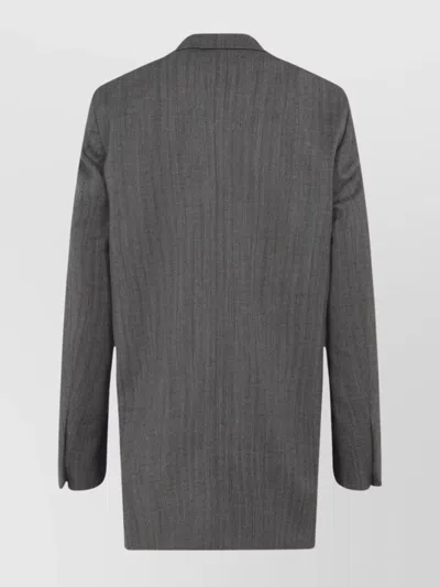 Dries Van Noten Grey Melange Wool Blink Jacket In Gray