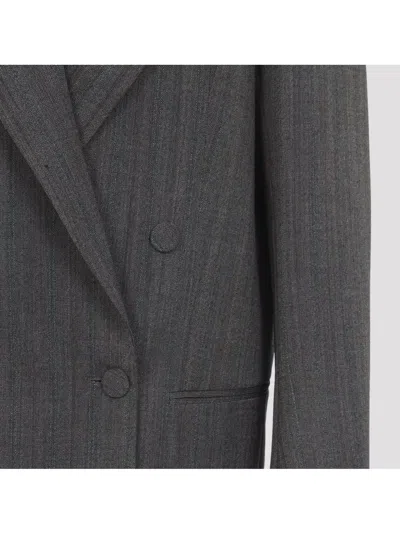 Dries Van Noten Grey Melange Wool Blink Jacket In Gray