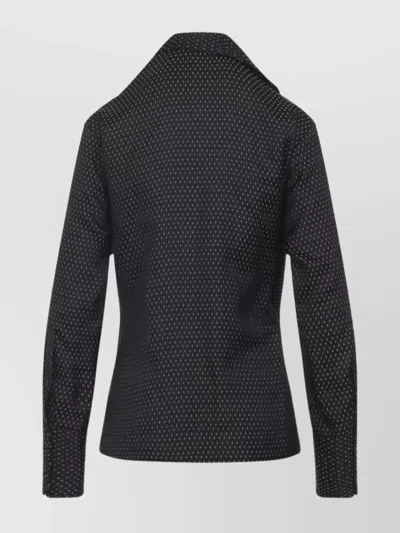 Dries Van Noten Asymmetrical Wrap Top With Draped Collar And Side Tie Detail In Black