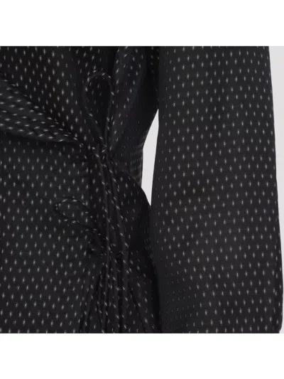 Dries Van Noten Asymmetrical Wrap Top With Draped Collar And Side Tie Detail In Black