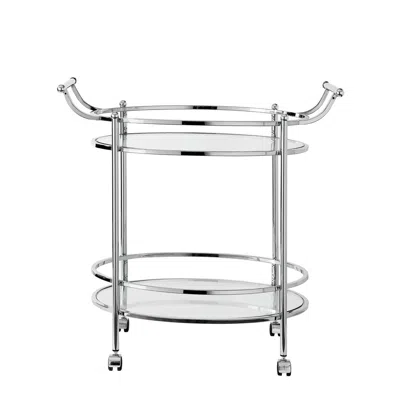 Powell Chrome Service Cart In Silver