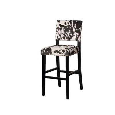 Linon Corey Black Cow Print Bar Stool In Multi