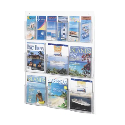 Safco Clear2c 6 Magazine And 6 Pamphlet Display Clear In Blue