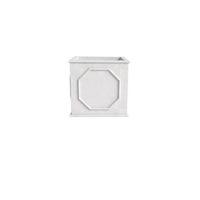 Leisuremod Sprout Series Cubic Fiber Stone Planter In White 8 Cube In White