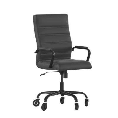Flash Furniture High Back Black Executive Swivel Office Chair With Black Frame, Arms, In Black