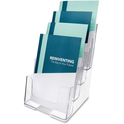 Deflecto Multi-compartment Docuholder - 4 Pocket(s) - 4 Tier(s) - 10" Height X 4.9" Width X 8" Depth In Transparent