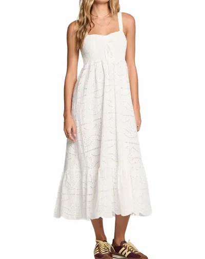 Saltwater Luxe Harbor Midi Eyelet Midi Dress In Ivory In White