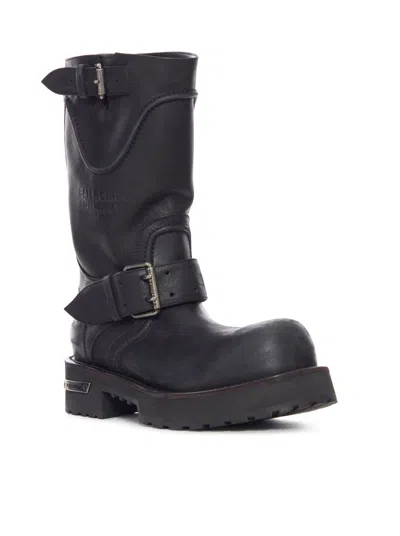 Balenciaga Venom Boots In Worn-out Effect Leather Shoes In Black