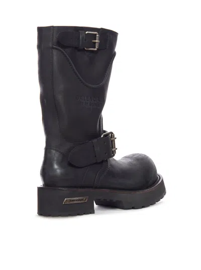 Balenciaga Venom Boots In Worn-out Effect Leather Shoes In Black