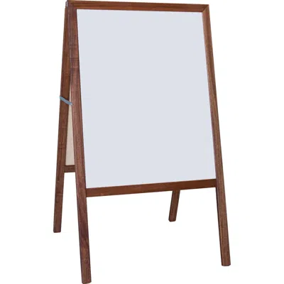 Flipside Products Flipside Dark Frame Signage Easel - Stained White/black Surface - Hardwood Frame - Rectangle - 1 Eac