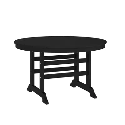 Flash Furniture Colonel 48" Round Recycled Hdpe Adirondack Dining Table For 4 In Black In Black