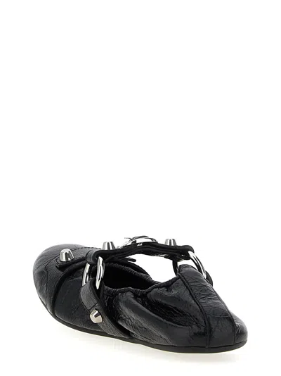 Balenciaga City Nappa Leather Ballet Flats In Black