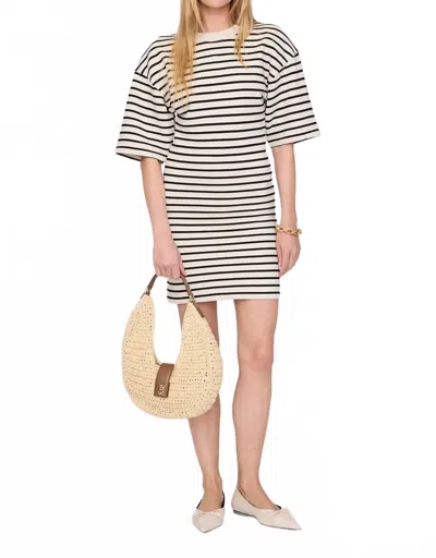 Anine Bing Mona Striped French Terry Dress In White