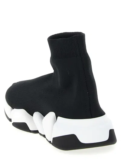 Balenciaga Black Stretch Fabric Speed 2.0 Sneakers In Multi