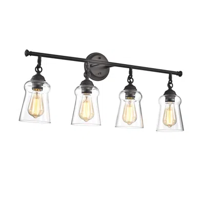 Chloelighting Cheryl Contemporary 4 Light Rubbed Bronze Bath Vanity Fixture 30" Width