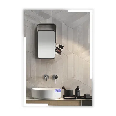 Chloelighting Luminosity Back Lit Rectangular Touchscreen Led Mirror 3 Color Temperatures 3000k-6000k 28" Height
