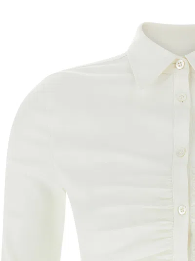 Balenciaga Long-sleeved Corseted Shirt In White