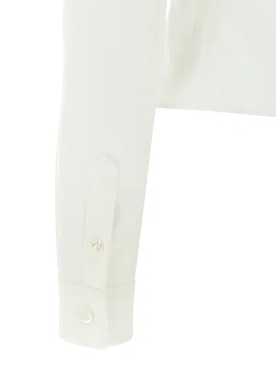 Balenciaga Long-sleeved Corseted Shirt In White