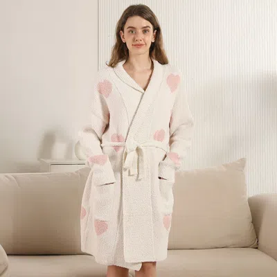 Truedames Hearts Robe With Pockets And Belt In Multi