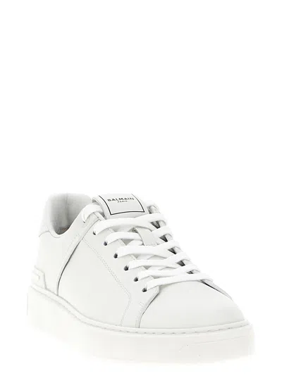 Balmain B-court Sneakers - Leather - White In White