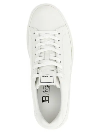 Balmain B-court Sneakers - Leather - White In White