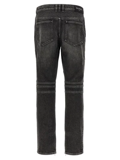 Balmain Straight Trousers Nylon Silk Belt Loops In Black