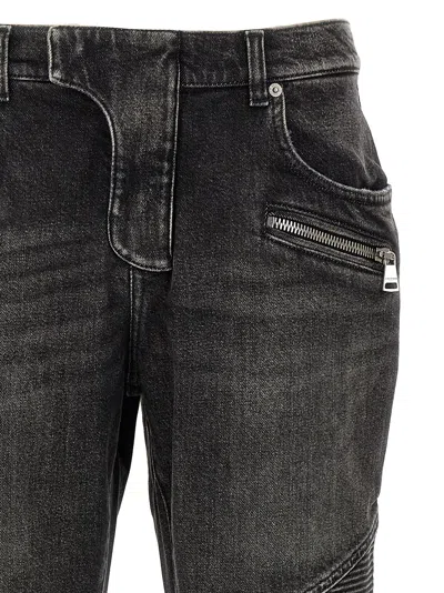 Balmain Straight Trousers Nylon Silk Belt Loops In Black