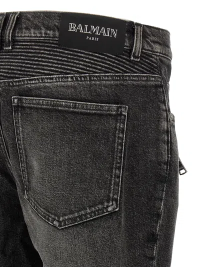 Balmain Straight Trousers Nylon Silk Belt Loops In Black