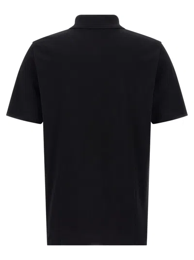 Balmain Short-sleeved Polo Shirt With Embroidery In Black
