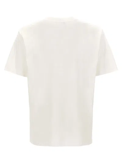 Balmain White Crewneck T-shirt With Contrasting Logo Lettering Print In Cotton In White