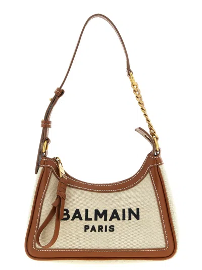 Balmain Shoulder Bag With Adjustable Strap And Chain Detail In White