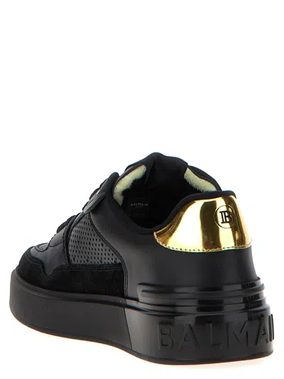 Balmain B-court Flip Sneakers In Calfskin In Animal Print