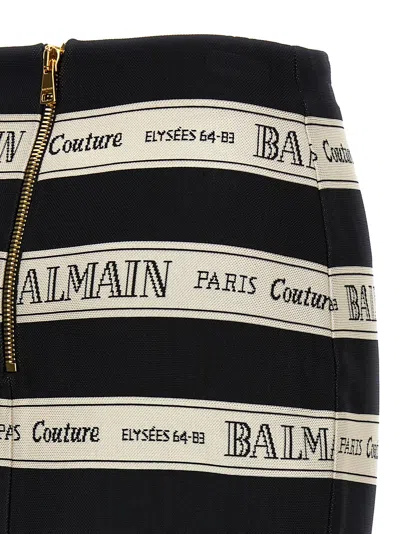 Balmain Canvas-jacquard Mini Skirt In Black